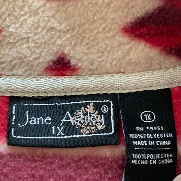 Vintage Jane Ashley Women’s 1X Southwestern Hiking Fleece sweatshirt Aztec Boho‎ - Picture 5 of 8